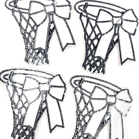 Patchs thermocollants brodés de sequins pour équipe de basketball, avec slogan 'Hoop There It Is', motif flamme de basketball et patchs pour casquette de baseball, pour casquette de camionneur