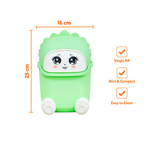 Cute Cartoon Mini Desktop Waste <b>Bin</b> Flip <b>Lid</b> Trash Can Compact <b>Plastic</b> Garbage Container PP Material Durable VI HUNG <b>PLASTIC</b> - Product Image 2