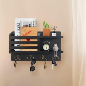 Sang Trọng Ưa Thích Bằng Gỗ Tường Treo Keychain Móc Chìa Khóa Vòng Móc Áo Lưu Trữ Chủ Giá Nổi Kệ Thư Tổ Chức Với Móc Chìa Khóa - Product Image 2