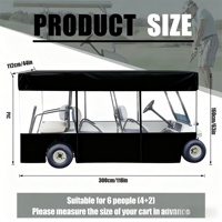 Housse de protection robuste pour chariot de golf en Oxford 600D, imperméable et résistante aux UV, pour 6 personnes, avec portes