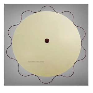 Plafonnier Saucer moderne du milieu du siècle, lampe vintage italienne à montage encastré, abat-jour en verre crème, luminaire rétro pour salon - Product Image 1