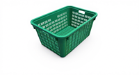 Grands bacs de rangement en maille perforée PE robustes, recyclables, empilables et emboîtables pour légumes, avec poignée en fer