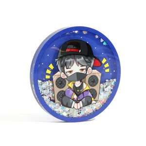 Vograce 주문 제작 귀여운 밀크티 액상 오일 플로팅 아크릴 키체인 - Product Image 2