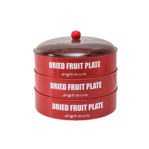 Dried Fruit Plate Round Plastic Stackable With Lid For Home Party Snack Storage - Product Image 5