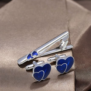 卸売 ハート型 エレガント カフスボタン ネクタイピン カスタム メンズスーツ シャツ ファッションアクセサリー ネクタイピン 結婚式 タキシード トレンドジュエリー - Product Image 2