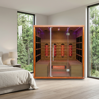 Sauna infrarouge intérieur pour 4 personnes avec panneau de commande et haut-parleurs, thérapie par lumière rouge, à vendre