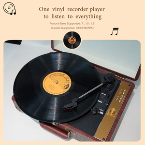 Trong Kho Giá Cả Phải chăng Cổ Điển Vali Bàn xoay 3 Tốc Độ Bt5.0 Hi-Fi Stereo Lp Vinyl Ghi Máy Nghe Nhạc Với Pin Cho Giáng Sinh Quà Tặng - Product Image 4