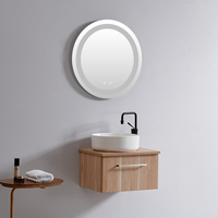 Meubles de salle de bain suspendus à la murale de style italien, petite taille, unités de salle de bain en PVC avec lavabos