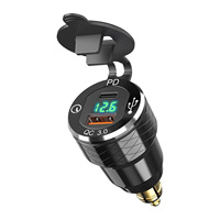 Chargeur de voiture USB-A/USB-C à charge rapide QC3.0 pour moto, norme européenne, prise à petite ouverture F800/1200, style allemand