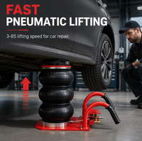 Antool Promotion Cale pneumatique 3 tonnes/6600 lbs à deux sacs, gain de place, pour levage, 11,02 pouces, 3-8S, pour réparation automobile