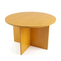Table Ronde en Bois Style Marin pour Cafés et Restaurants ; Table de Présentation Commerciale Minimaliste Moderne Personnalisable Pièce de Designer