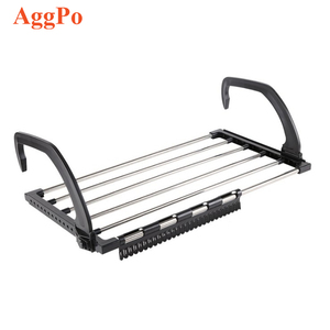 Stendibiancheria Regolabile, Scaffale Appendiabiti per Balcone, Portascarpe, Portasciugamani, Porta Calzini, Stendino Multifunzionale <span class=keywords><strong>in</strong></span> <span class=keywords><strong>Acciaio</strong></span> Inossidabile - Product Image 1