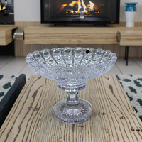 Assiettes à pied en verre de cristal bohème faites à la main, peintes à la main, personnalisées, durables, non toxiques, de qualité alimentaire, rondes, pour la maison