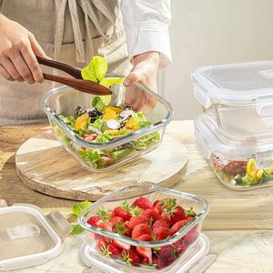 New Design BPA-Free Glass Storage Container <b>Box</b> <b>Set</b> with Glass Lid Kitchen Glass Baking Tray Oven Heating - Product Image 4