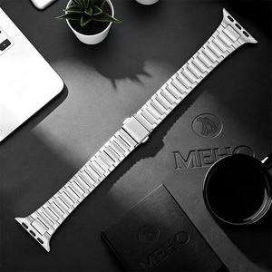 Bracelet intelligent en acier inoxydable argenté pour Apple Watch – Style professionnel et décontracté, idéal pour le remplacement - Product Image 1