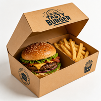 Boîtes en papier personnalisées MAIBAO pour hamburgers, sandwichs, frites, en-cas de rue, emballages à emporter