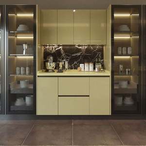 Cuisine moderne de style européen en MDF stratifié avec poignées en HPL brillant, ensemble complet OEM - Product Image 6