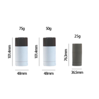 Tube de déodorant vide givré à remplissage par le bas, en ABS et PP, avec mécanisme rotatif, pour gel anti-transpirant, 30, 50, 75g, pour emballage d'antiperspirants