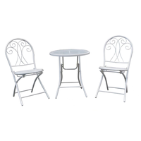 Meubles de patio en métal vintage design, table et chaises pliantes pour l'extérieur, jardin, cour, balcon, ensemble de meubles
