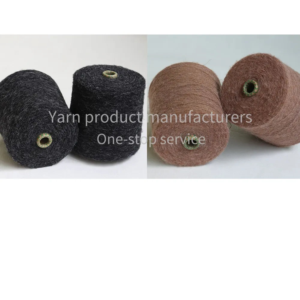 Strong Black Bone Alpaca Wool Blended Yarn 62% Acrylic Fancy Yarn with Durable Strength