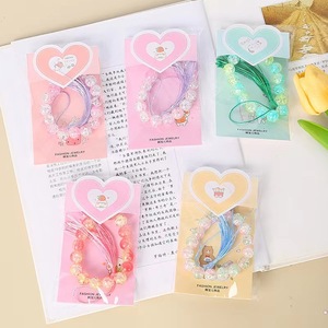 Pulseras para niños, coloridas, con cuentas, estilo coreano, imitación de perlas, borlas de dibujos animados, joyería para niños, regalos para estudiantes - Product Image 1
