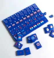 Tuiles de Mahjong Américaines Bleues Patriotiques Modernes de Luxe pour le Poker et le Divertissement par a Line