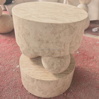 Table d'appoint moderne en marbre, table d'appoint de luxe en pierre naturelle de haute qualité, table d'appoint en travertin personnalisée pour la maison, salon