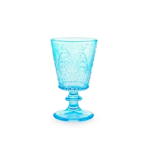 Ensemble de quatre verres de jardin en verre bleu travaillé, 25 cl - Product Image 1