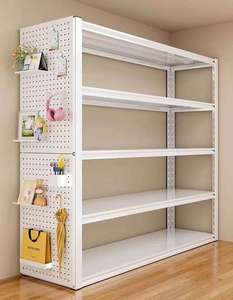 Estantería Metálica Blanca con Panel Perforado, Organizador de Exhibición para Armario, Rincón de Tienda, Dormitorio Abierto, Ropa del Hogar - Product Image 1