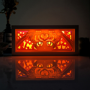 Venta al por mayor Anime DBZ One Pieces Demon Slayer papel tallado lámparas dormitorio decoración personalizada 3D sombra <span class=keywords><strong>noche</strong></span> luz papel artesanías - Product Image 3