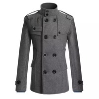 Veste d'extérieur décontractée coupe ajustée coupe-vent à col montant pour homme en polyester avec logo frontal
