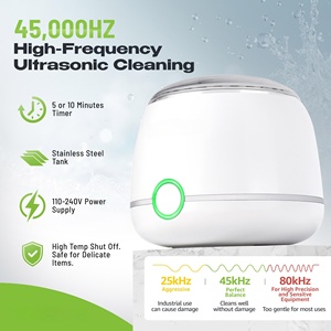 ODM 200ml Dental Pod Ultrasonic Cleaner Bulk Order Small Retainer Ultrasonic Cleaner with UV for <b>Denture</b> Aligner Braces - Product Image 4