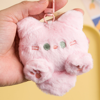Mignon Pendentif Chaton en Peluche de Coton de 10 cm, Porte-clés Doux, Décoration de Sac à Dos, Logo Personnalisable, Petit Cadeau pour Couples, pour Marque