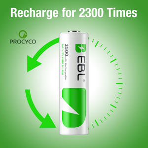 EBL OEM - Paquete de 4 Baterías Recargables de Ni-MH de Alto Rendimiento y Larga Duración, 1.2V AA 2500mAh, con Caja de Baterías - Product Image 3