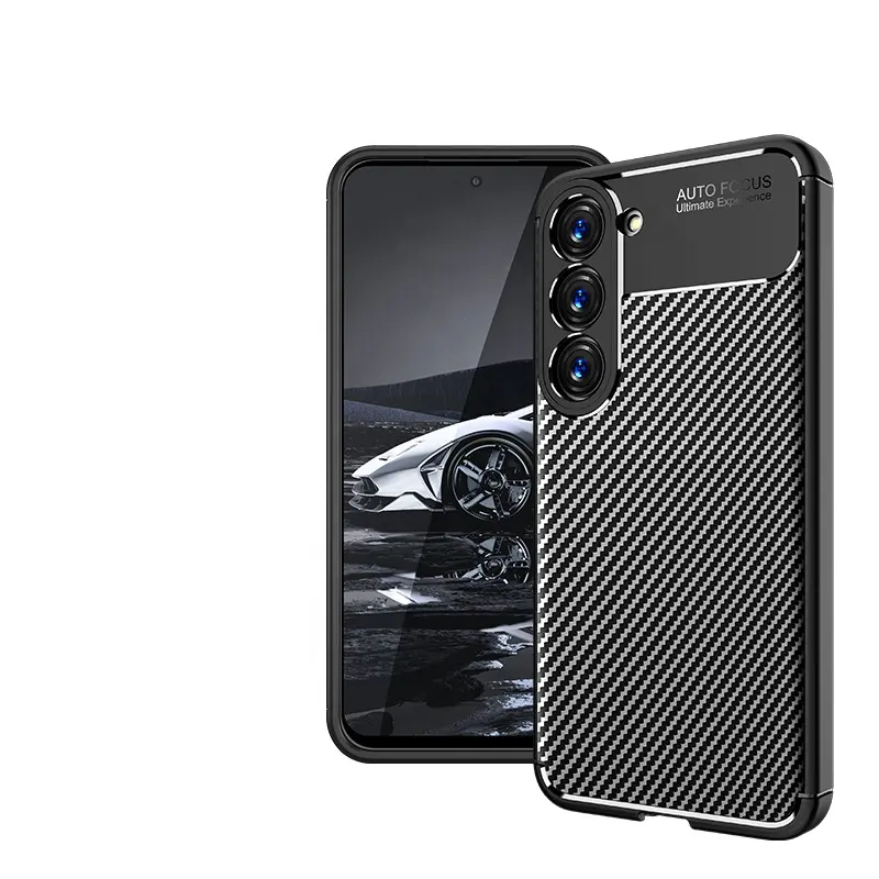 For Samsung Galaxy S23 S22 Ultra Case Cover S21 FE Auto Focus Carbon Fiber Tpu Bumper Phone Cases For Samsung S23