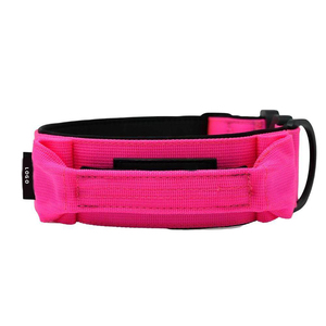 Hochleistungs-Metallschnallen-Haustier halsband, strap azier fähiges, verstellbares, mit Nylon gepolstertes Halsketten-Hunde trainings halsband mit Griff - Product Image 1