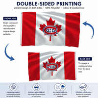Drapeau de hockey des Canadiens de Montréal en gros, bannière double face en polyester pour supporters de l'équipe sportive, pour les fans, la salle de sport, la maison et la décoration extérieure