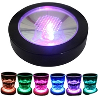 Sous-verre lumineux en acrylique transparent LED de style nouveau RGB pour mariage et fête