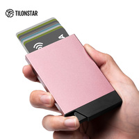 Dompet Pop Up Desain Paten TILONSTAR, Tempat Kartu RFID Aluminium Asli untuk Pembelian Grosir Kustom