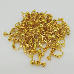 Boucles d'oreilles à clipser, type vis, en alliage de cuivre plaqué or et argent, sans perçage, accessoires de bijoux pour femmes, boucles d'oreilles tendance - Product Image 3