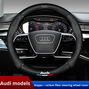 Speed Beauty Couverture de <span class=keywords><strong>volant</strong></span> universelle en cuir de luxe à 4 rayons <span class=keywords><strong>Logo</strong></span> en relief 3D pour les voitures électriques Modification transfrontalière - Product Image 3