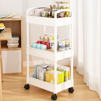 Étagère de rangement de cuisine mobile en plastique PP multicouche avec roulettes, organisateur pour espaces étroits, présentoir pour vaisselle et articles divers, design de meuble de rangement