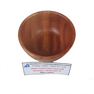 Bol en bois naturel de qualité supérieure, motif naturel, lavage à la main uniquement, écologique, antibactérien, fabriqué au Vietnam - Product Image 1