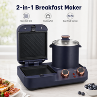 Gaufrier électrique mini multifonction 4-en-1 de haute qualité avec surface antiadhésive pour usage domestique
