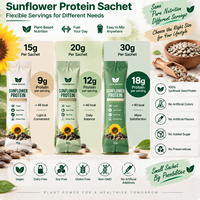 Protéine de tournesol en sachet individuel 30g – Poudre protéinée végétale végane pour la gym, l'hôtel, les voyages et les distributeurs
