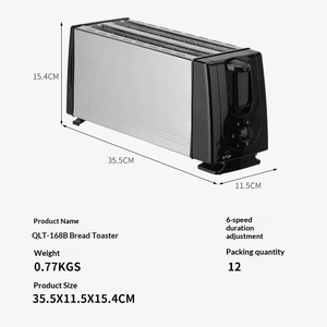 <span class=keywords><strong>Grille</strong></span>-<span class=keywords><strong>pain</strong></span> commercial vertical automatique à fentes longues pour cuisine, <span class=keywords><strong>grille</strong></span>-<span class=keywords><strong>pain</strong></span> 4 tranches multifonction électrique avec fonction pop-up BT009 - Product Image 4