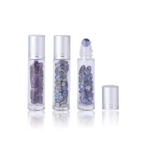 Envase cosmético Elegante 3ml 5ml 10ml Desodorante Perfume Rollo en botella de vidrio Tapa de bambú Botella de rodillo - Product Image 4