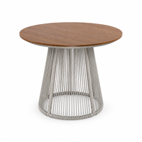 Ensemble de table et chaises rondes d'extérieur en rotin, mobilier de cuisine de restaurant moderne et luxueux à prix abordable, ensemble de salle à manger d'extérieur 4, 5 ou 8 places