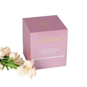 Kotak kemasan botol parfum kosmetik elegan sederhana terlaris kotak hadiah parfum krim wajah kertas kustom dengan cetakan Logo