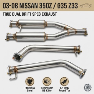 <span class=keywords><strong>Scarico</strong></span> Catback da 3 Pollici con Terminale da 4.5 Pollici, DB Killer Rimovibile, Silenziatore in Acciaio Inox CAT082 per Nissan 350Z G35 Z33 Drift Spec 03-08 - Product Image 1